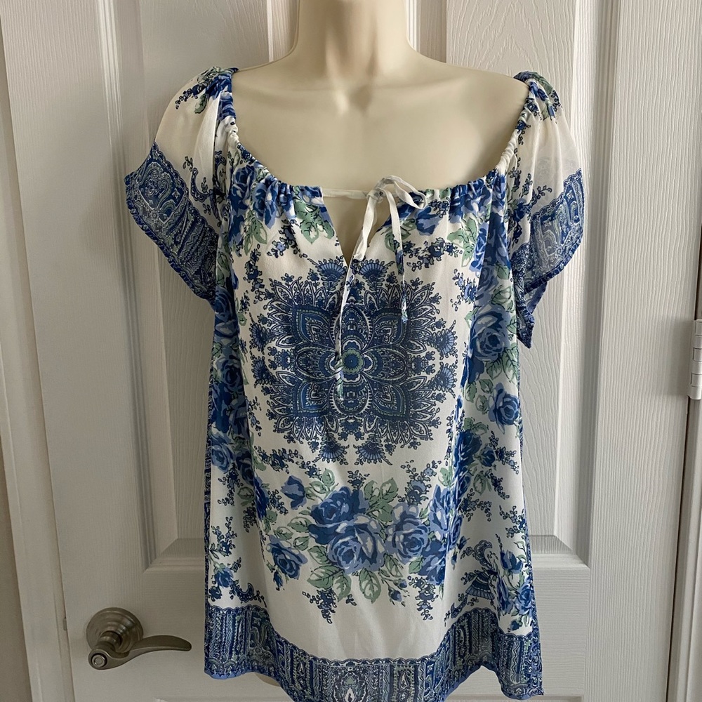 NEW Joie TAJ Off Shoulder Peasant Bloom Silk S